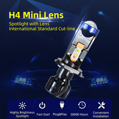 Bóng đèn pha led ống kính mini H4 45W Hi Đèn pha Led chùm thấp Đèn pha Led xe hơi H4